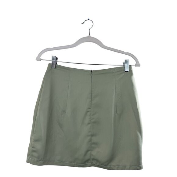 NWT Superdown Green Mini Skirt Size S Tie Waist Lined Minimalist - Picture 5 of 7